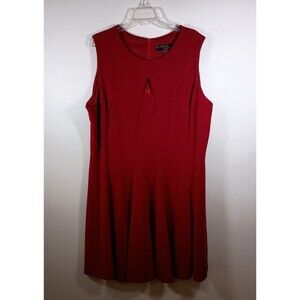 Glamour By Gabby Skye Red Sleeveless Holiday Midi Sparkle Dress Plus Size 22W